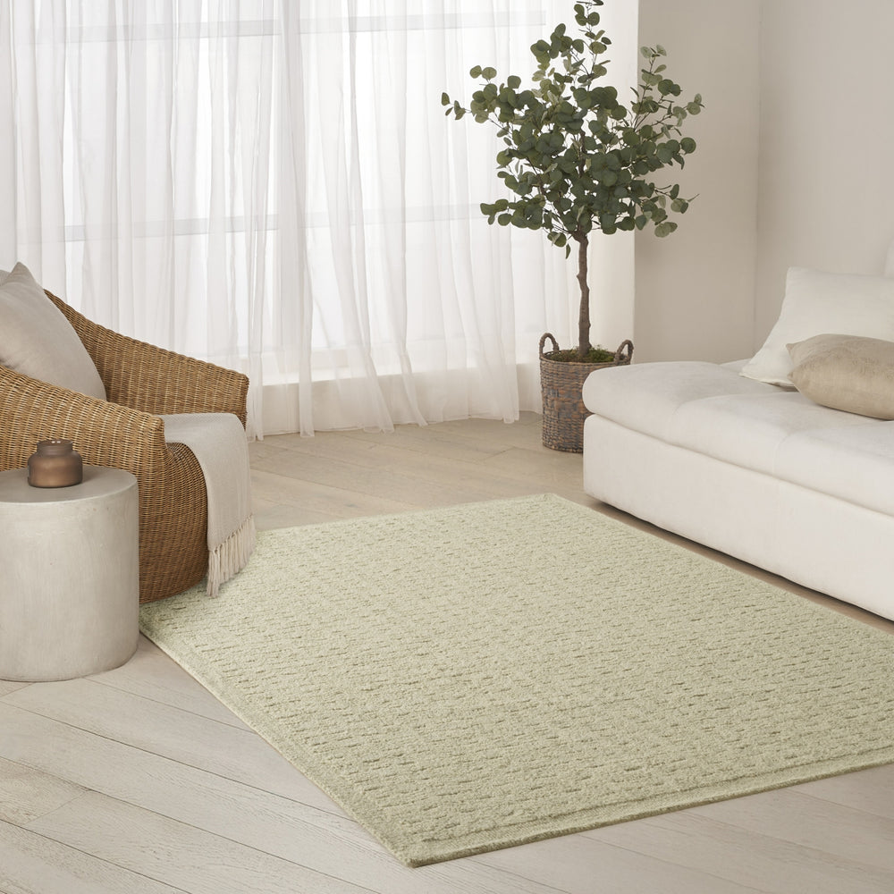 Nourison Pure Grids PGR01 Light Green Area Rug by DKNY Room Image Feature