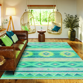 Dalyn Phoenix PH3 Teal Area Rug Lifestyle Image Feature