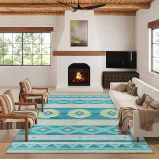 Dalyn Phoenix PH3 Teal Area Rug Lifestyle Image Feature