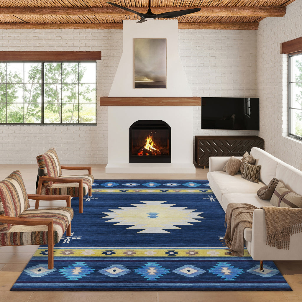 Dalyn Phoenix PH4 Navy Area Rug Lifestyle Image Feature