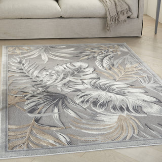 Nourison Pompeii PMP01 Grey Area Rug Corner Image