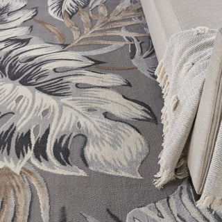 Nourison Pompeii PMP01 Grey Area Rug Corner Image