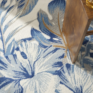 Nourison Pompeii PMP02 Ivory Blue Area Rug Texture
