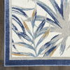 Nourison Pompeii PMP02 Ivory Blue Area Rug Corner
