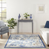 Nourison Pompeii PMP02 Ivory Blue Area Rug Room Scene 2