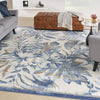 Nourison Pompeii PMP02 Ivory Blue Area Rug Room Scene Feature