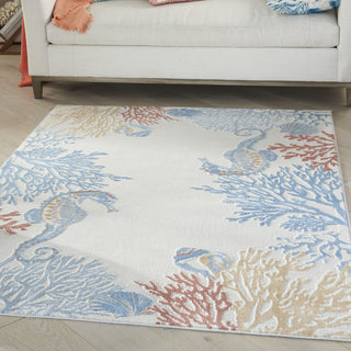 Nourison Pompeii PMP03 Ivory/Multi Area Rug Corner Image