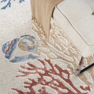 Nourison Pompeii PMP03 Ivory/Multi Area Rug Corner Image