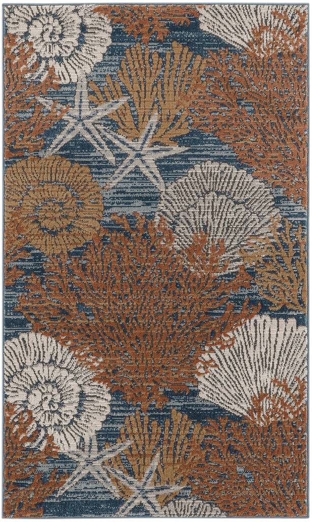 Nourison Pompeii PMP04 Blue Multicolor Area Rug main image