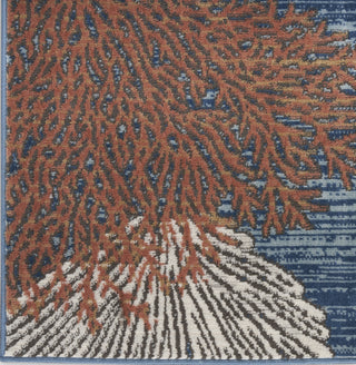 Nourison Pompeii PMP04 Blue Multicolor Area Rug T' R