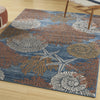 Nourison Pompeii PMP04 Blue Multicolor Area Rug Corner Image