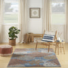 Nourison Pompeii PMP04 Blue Multicolor Area Rug Room Image Feature