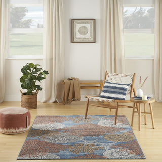 Nourison Pompeii PMP04 Blue Multicolor Area Rug Room Image Feature