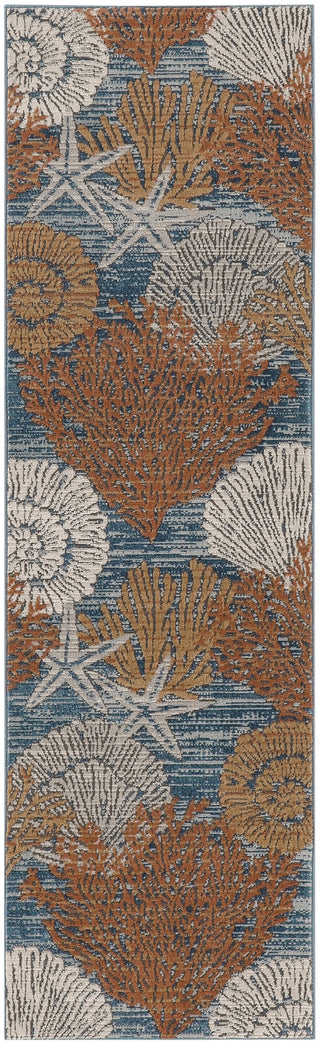 Nourison Pompeii PMP04 Blue Multicolor Area Rug Main Image