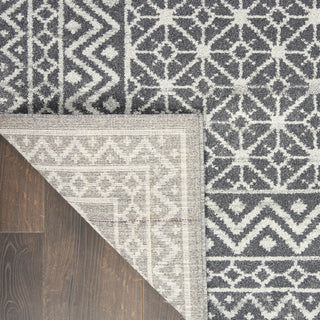 Nourison Palermo PMR02 Charcoal Silver Area Rug Corner Image