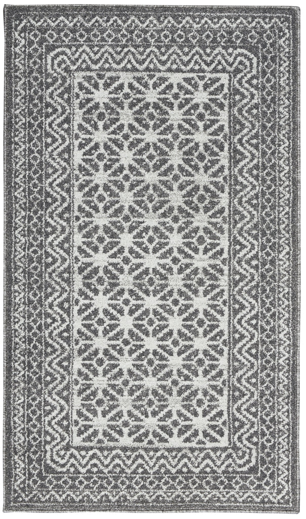 Nourison Palermo PMR02 Charcoal Silver Area Rug main image