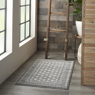 Nourison Palermo PMR02 Charcoal Silver Area Rug Room Image Feature