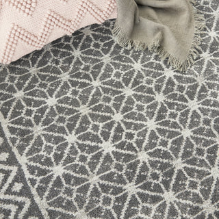 Nourison Palermo PMR02 Charcoal Silver Area Rug Corner Image