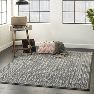 Nourison Palermo PMR02 Charcoal Silver Area Rug Room Image Feature