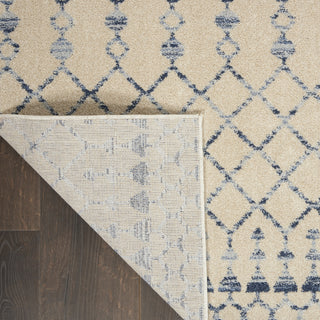 Nourison Palermo PMR03 Beige Blue Area Rug Corner Image