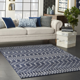 Nourison Palermo PMR03 Navy/Grey Area Rug Room Image Feature