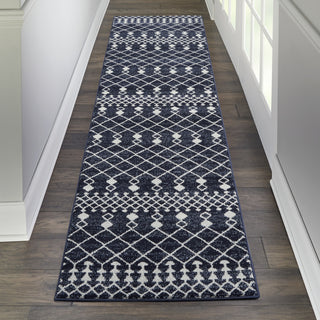 Nourison Palermo PMR03 Navy/Grey Area Rug Corner Image