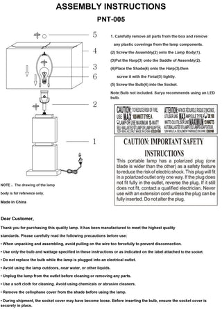 Surya Ponta PNT-005 Lamp Assembly