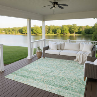 Dalyn Portico PO1 Aloe Machine Washable Area Rug Outdoor Lifestyle Image Feature