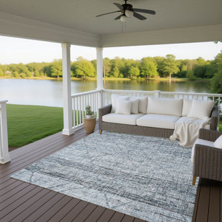 Dalyn Portico PO1 Blue Machine Washable Area Rug Outdoor Lifestyle Image Feature