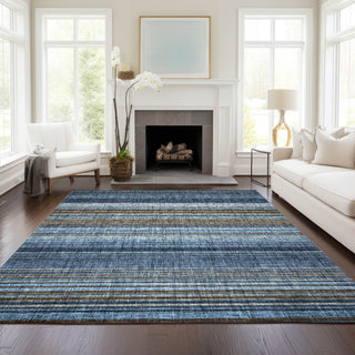 Dalyn Portico PO2 Navy Machine Washable Area Rug Lifestyle Image Feature