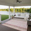 Dalyn Portico PO2 Pink Machine Washable Area Rug Outdoor Lifestyle Image Feature