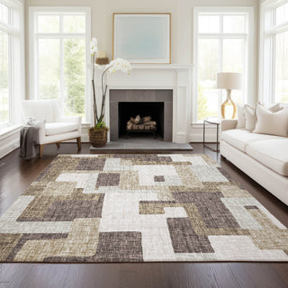 Dalyn Portico PO3 Brown Machine Washable Area Rug Lifestyle Image Feature