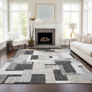 Dalyn Portico PO3 Gray Machine Washable Area Rug Lifestyle Image Feature
