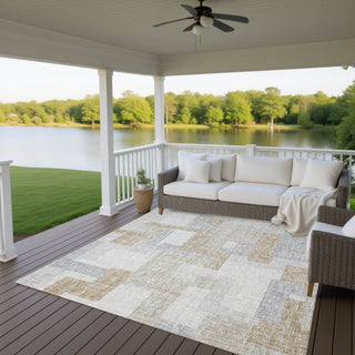 Dalyn Portico PO3 Ivory Machine Washable Area Rug Outdoor Lifestyle Image Feature