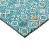 Dalyn Portico PO4 Teal Machine Washable Area Rug Corner Image