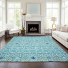 Dalyn Portico PO4 Teal Machine Washable Area Rug Lifestyle Image Feature