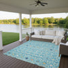 Dalyn Portico PO4 Teal Machine Washable Area Rug Outdoor Lifestyle Image Feature