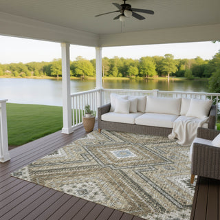 Dalyn Portico PO5 Beige Machine Washable Area Rug Outdoor Lifestyle Image Feature