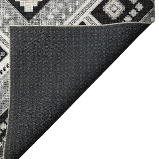 Dalyn Portico PO5 Black Machine Washable Area Rug Backing Image
