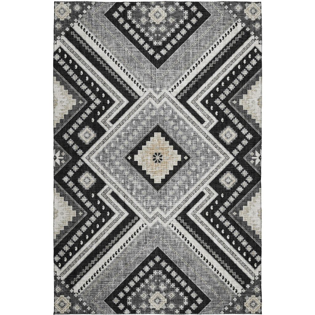 Dalyn Portico PO5 Black Machine Washable Area Rug main image