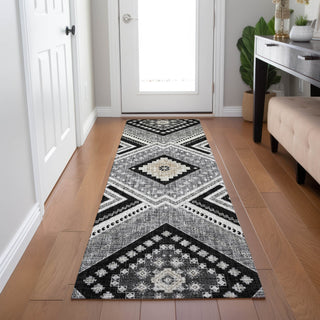 Dalyn Portico PO5 Black Machine Washable Area Rug Runner Lifestyle Image Feature