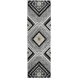 Dalyn Portico PO5 Black Machine Washable Area Rug Runner Main Image