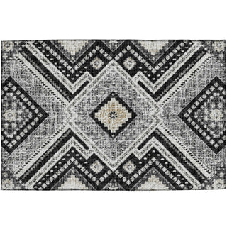 Dalyn Portico PO5 Black Machine Washable Area Rug Scatter Main Image