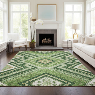 Dalyn Portico PO5 Green Machine Washable Area Rug Lifestyle Image Feature