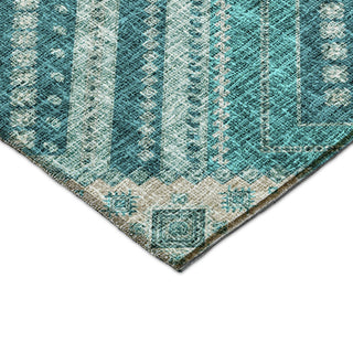 Dalyn Portico PO5 Teal Machine Washable Area Rug Corner Image