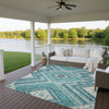 Dalyn Portico PO5 Teal Machine Washable Area Rug Outdoor Lifestyle Image Feature