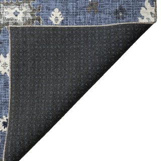 Dalyn Portico PO6 Blue Machine Washable Area Rug Backing Image