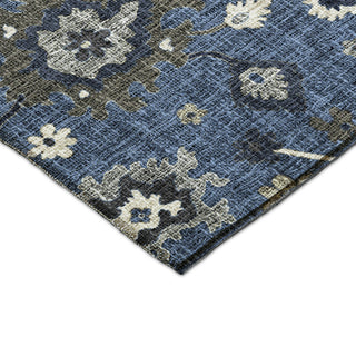 Dalyn Portico PO6 Blue Machine Washable Area Rug Corner Image