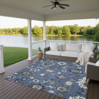 Dalyn Portico PO6 Blue Machine Washable Area Rug Outdoor Lifestyle Image Feature