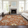 Dalyn Portico PO6 Paprika Machine Washable Area Rug Lifestyle Image Feature